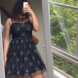 Sparkly Black Dress with Mesh